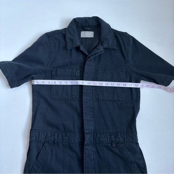 Everlane Jumpsuit Denim The Super Soft Shortsleeve Coverall Jean Navy Dark Wash - Picture 13 of 16